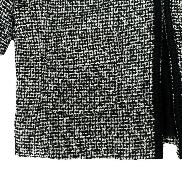NEW Express $128 White Black Tweed Jacket Blazer Cropped 3/4 Sleeve Women’s 10 - Picture 5 of 16